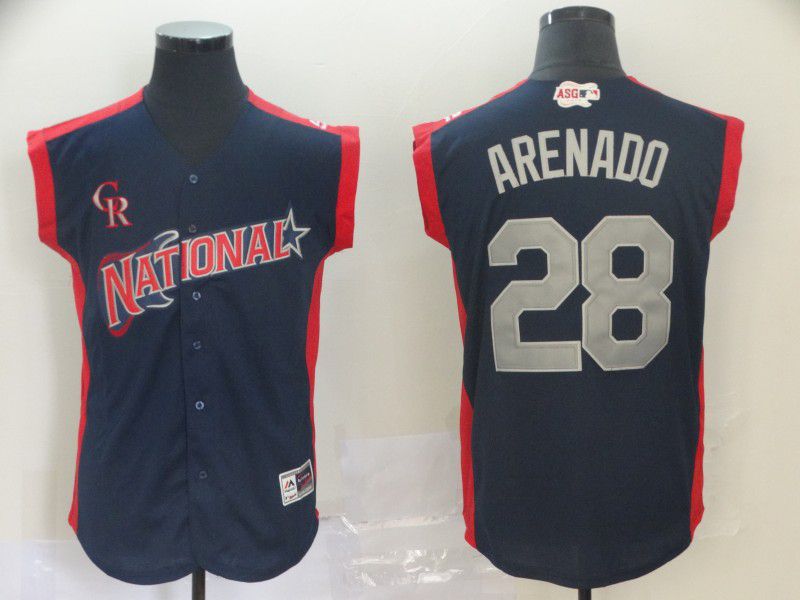 Men Colorado Rockies #28 Arenado Navy Blue 2019 All Star MLB Jerseys->los angeles dodgers->MLB Jersey